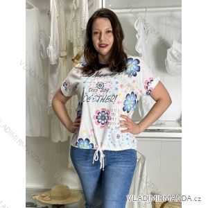 Tunika krátky rukáv dámska nadrozmer DIANA  (42/44/46 ONE SIZE) TALIANSKA MÓDA IMWDT25294-2/DU