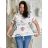 Tunika krátky rukáv dámska nadrozmer DIANA  (42/44/46 ONE SIZE) TALIANSKA MÓDA IMWDT25294-2/DU  čierna