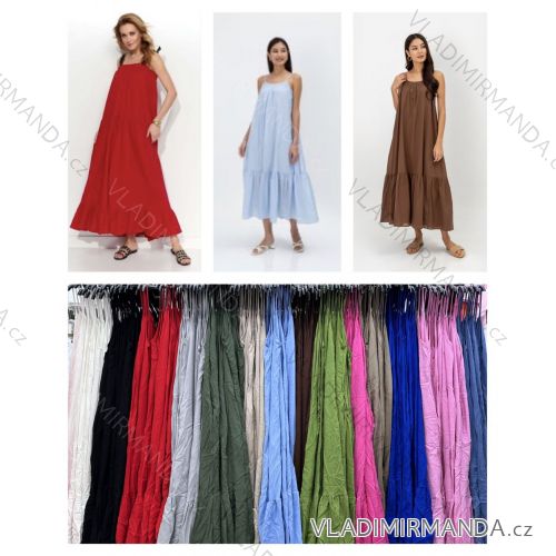 Šaty dlhé voľnočasové letné na ramienka dámske (XS/S/M ONE SIZE) TALIANSKA MÓDA IMWDV251581