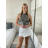 Top croptop trblietavý na ramienka dámske BEATA (S/M/L ONE SIZE) TALIANSKA MÓDA IMPSH246528