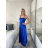 Šaty dlhé elegantné na ramienka dámske (S/M ONE SIZE) TALIANSKA MODA IM323013/DU   béžová   S/M