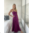 Šaty dlhé elegantné na ramienka dámske (S/M ONE SIZE) TALIANSKA MODA IM323013/DU   béžová   S/M