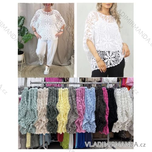 Tunika krajková 3/4 dlhý rukáv dámska nadrozmer (42/44/46 ONE SIZE) TALIANSKA MÓDA IMWDV251593
