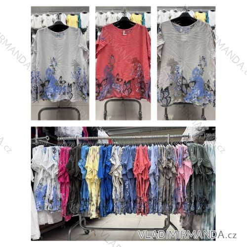 Tunika letný krátky rukáv dámska nadrozmer (42/44/46 ONE SIZE) TALIANSKA MÓDA IMWDV251597