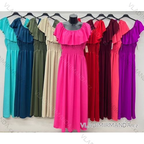 Šaty dlhé letné krátky rukáv dámske nadrozmer (54/56/58 ONE SIZE) TALIANSKA MÓDA IM425428