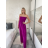 Overal dlhý elegantný žabičkovaný carmen bez rukávov dámsky (S/M/L ONE SIZE) TALIANSKA MÓDA IM425322/DUR -   růžová fuchsiová -   S/M/L