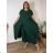 Komplet elegantní krátky rukáv dámske nadrozmer JASMINA (50/52/54 ONE SIZE) TALIANSKA MÓDA IM425311/DUR 50/52/54 tmavo modrá
