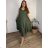 Šaty dlhé letné na ramienka dámske nadrozmer LOLA (42/44/46 ONE SIZE) TALIANSKA MÓDA IM4251113/DU  zelená