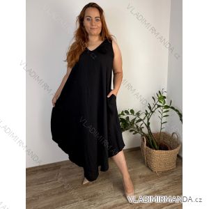 Šaty dlhé letné na ramienka dámske nadrozmer LOLA (42/44/46 ONE SIZE) TALIANSKA MÓDA IM4251113/DU