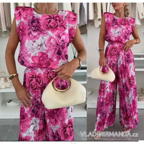 Súprava elegantná blúzka bez rukávov a nohavice dlhé dámske (XS/S/M ONE SIZE) TALIANSKA MÓDA IMWGS25582