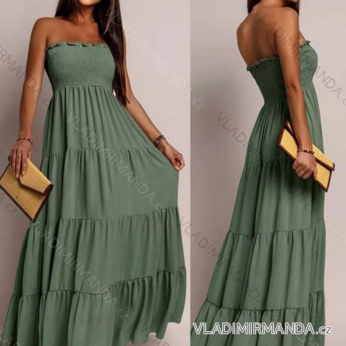 Šaty dlhé letný carmen cez prsia dámske (XS/S/M ONE SIZE) TALIANSKA MÓDA IMWCH251601