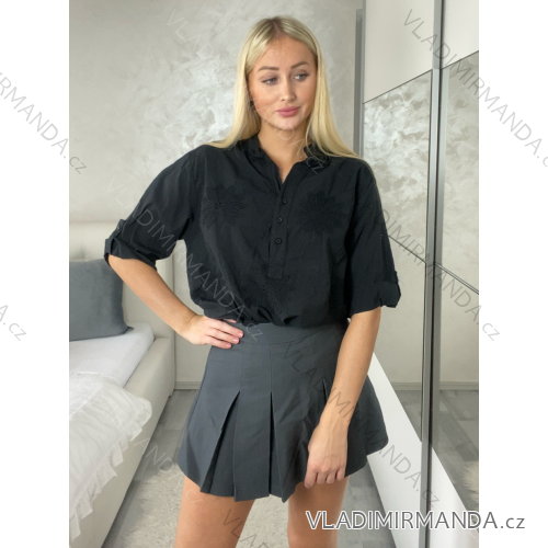Košeľa klasik 3/4 dlhý rukáv dámska FLORA  (M/L/XL ONE SIZE) TALIANSKA MÓDA IM325012