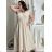 Šaty dlhé voľnočasové letný mušelín krátky rukáv dámske INGE (S/M/L ONE SIZE) TALIANSKA MÓDA IM425304