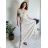 Šaty dlhé voľnočasové letný mušelín krátky rukáv dámske INGE (S/M/L ONE SIZE) TALIANSKA MÓDA IM425304
