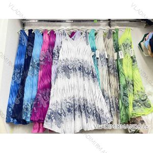 Šaty voľnočasové letné bez rukávu dámske nadrozmer (42/44/46 ONE SIZE) TALIANSKA MÓDA IMWDT251634