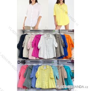 Košeľa klasik 3/4 dlhý rukáv dámska nadrozmer (42/44/46 ONE SIZE) TALIANSKA MÓDA IMWDT251635