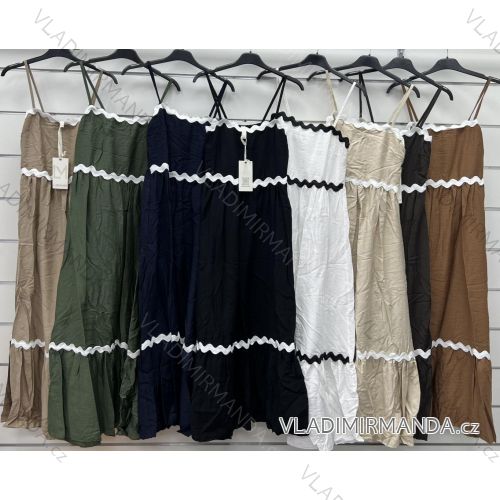 Šaty dlhé letné na ramienka dámske (XS/S/M ONE SIZE) TALIANSKA MÓDA IMWCP251642