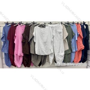 Súprava letné mušelínová tričko krátky rukáv a nohavice dámske (S/M/L ONE SIZE) TALIANSKA MÓDA IMWCP251645