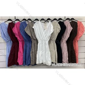 Šaty krátke letné mušelínové krátky rukáv dámske (S/M/L ONE SIZE) TALIANSKA MÓDA IMWCP251647