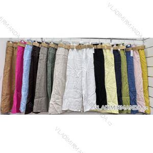 Nohavice dlhé ľanové s opaskom dámske (S/M/L ONE SIZE) TALIANSKA MÓDA IMWCP251654