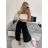 Nohavice dlhé aladinky letné dámske (S/M/L ONE SIZE) TALIANSKA MÓDA IMD24029/DUR tmavě béžová S/M/L