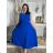 Šaty dlhé košeľové bez rukávov dámske (S/M/L ONE SIZE) TALIANSKA MóDA IMC250001/DU - modrá kráľovská - S/M/L