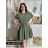 Šaty voľnočasové letný mušelín krátky rukáv dámske (S/M/L ONE SIZE) TALIANSKA MÓDA IM4250001/DUR - zelená khaki - S/M/L