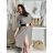 Šaty ľanové košeľové krátky rukáv dámske (S/M/L ONE SIZE) TALIANSKA MODA IM7250001/DU -   čierna
 -   S/M/L