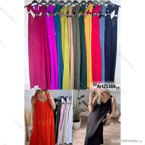 Šaty dlhé voľnočasové letné na ramienka dámske (S/M/L ONE SIZE) TALIANSKA MÓDA IMWHA251679