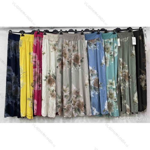 Nohavice dlhé letné kvetované dámske (S/M/L ONE SIZE) TALIANSKA MÓDA IMWHA251688