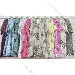 Šaty voľnočasové letné krátky rukáv dámske nadrozmer (42/44/46 ONE SIZE) TALIANSKA MÓDA IMWCP251708