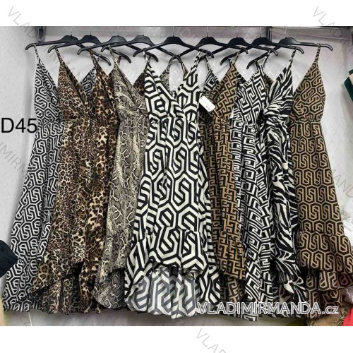 Šaty dlhé letné leopardie na ramienka dámske (XS/S/M ONE SIZE) TALIANSKA MÓDA IMWHA251710