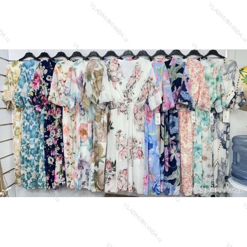 Šaty dlhé šifónové 3/4 dlhý rukáv dámske (XS/S/M ONE SIZE) TALIANSKA MÓDA IMWGM251714