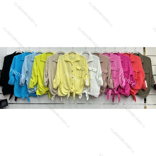 Košeľa 3/4 dlhý rukáv mušelín dámska (S/M/L ONE SIZE) TALIANSKA MÓDA IMWHB251413