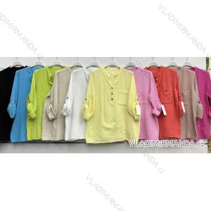 Tunika košeľová 3/4 dlhý rukáv mušelín dámska (S/M/L ONE SIZE) TALIANSKA MÓDA IMWHB251414