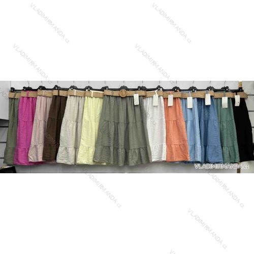 Sukňa stredne dlhá s opaskom dámska (S/M/L ONE SIZE) TALIANSKA MÓDA IMWHB251417