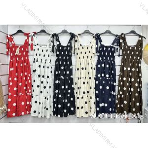 Šaty dlhé letné bodka na ramienka dámske (XS/S/M ONE SIZE) TALIANSKA MÓDA IMWGM251727