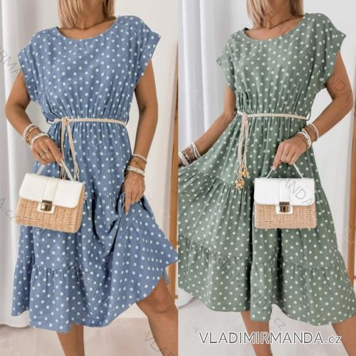 Šaty letná bodka krátky rukáv dámske (S/M/L ONE SIZE) TALIANSKA MÓDA IMWGM251735