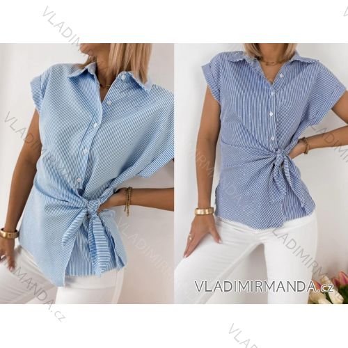 Košeľa klasik krátky rukáv dámska (S/M/L ONE SIZE) TALIANSKA MÓDA IMWGM251736