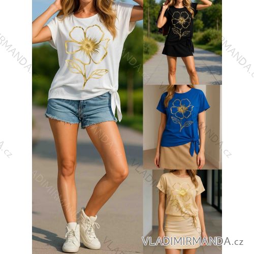 Tričko letné krátky rukáv dámske (S/M/L ONE SIZE) TALIANSKA MÓDA IMWGM251739