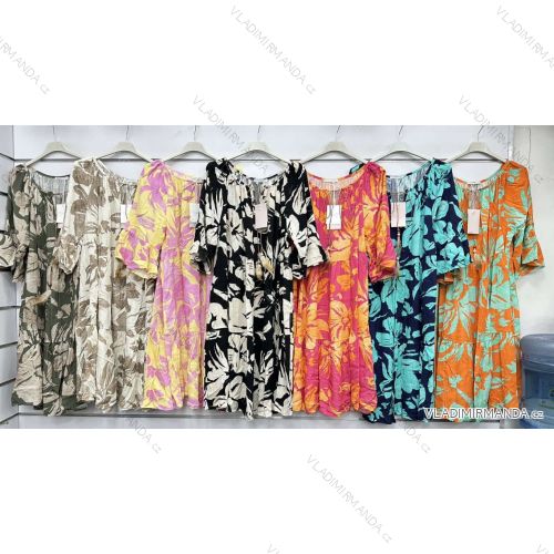 Šaty voľnočasové letné 3/4 dlhý rukáv dámske (S/M/L ONE SIZE) TALIANSKA MÓDA IMWGM251741
