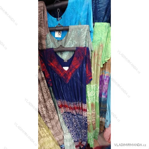 Šaty voľnočasové letné krátky rukáv dámske nadrozmer (42/44/46 ONE SIZE) INDICKÁ MÓDA PME25102