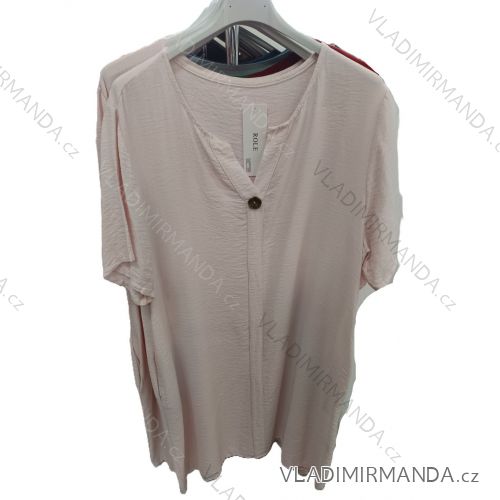 Šaty voľnočasové letné krátky rukáv dámske nadrozmer (42/44/46 ONE SIZE) TALIANSKA MODA IM725151