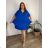 Šaty oversize so zipsom krátky rukáv dámske nadrozmer PUGLIA (54/56/58 ONE SIZE) TALIANSKA MÓDA IM424025