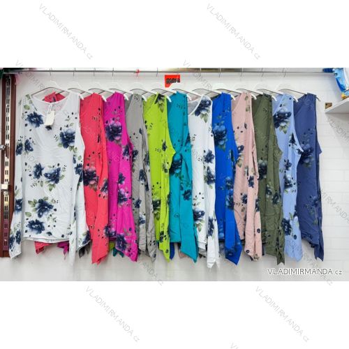 Tričko kvetované dlhý rukáv dámske nadrozmer (42/44/46 ONE SIZE) TALIANSKA MÓDA IMWBC251874