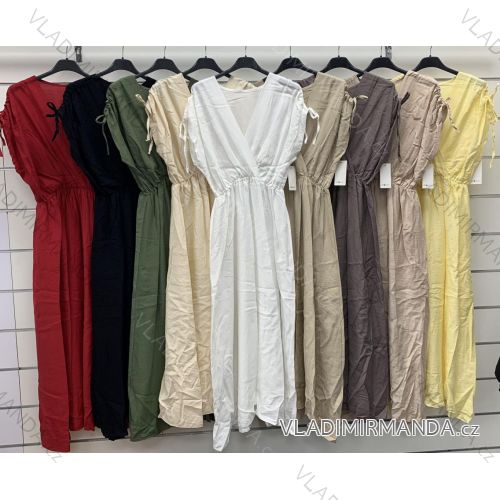 Šaty dlhé letné krátky rukáv dámske (S/M/L ONE SIZE) TALIANSKA MÓDA IMWCP251884