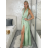 Šaty saténové variabilné dlhé spoločenské bez rukávov dámske (S/M/L ONE SIZE) TALIANSKA MÓDA IMPSH255338/DU sv. mintová S/M/L