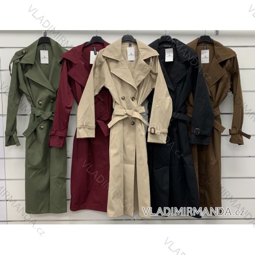 Kabát dlhý slabý s opaskom dlhý rukáv dámsky (XS/S/M ONE SIZE) TALIANSKA MÓDA IMWCP251892