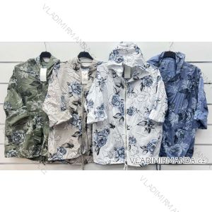 Bunda slabá na zips s kapucňou dlhý rukáv dámska nadrozmer (42/44/46 ONE SIZE) TALIANSKA MÓDA IMWCP251893