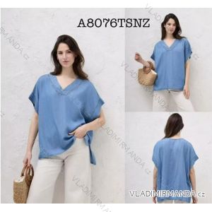 Tričko riflové krátky rukáv dámske (S/M/L ONE SIZE) TALIANSKA MÓDA IMWBA251912